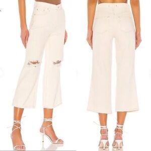 We The Free By Free People Ranger Ripped Crop Wide Leg Jeans In Size 29